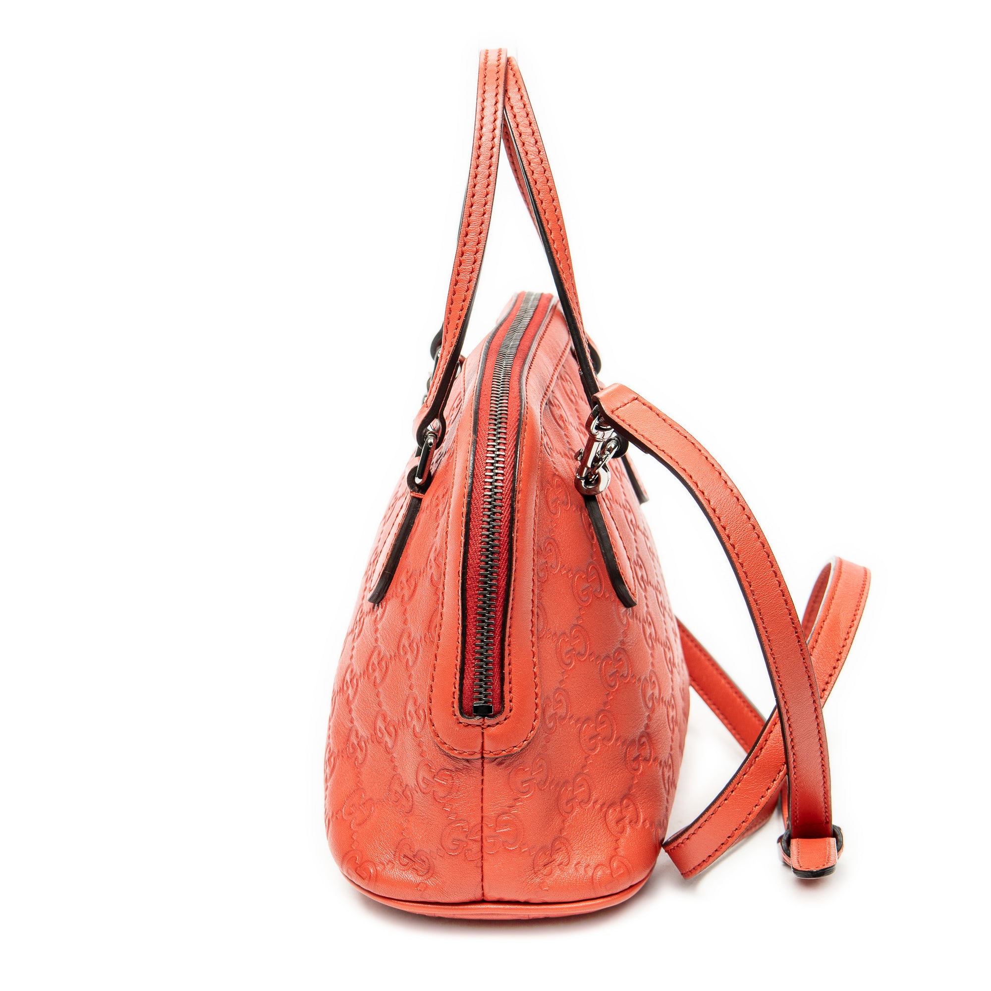 Shoulder Bag Mini Dome Crossbody Red Guccissima Leather