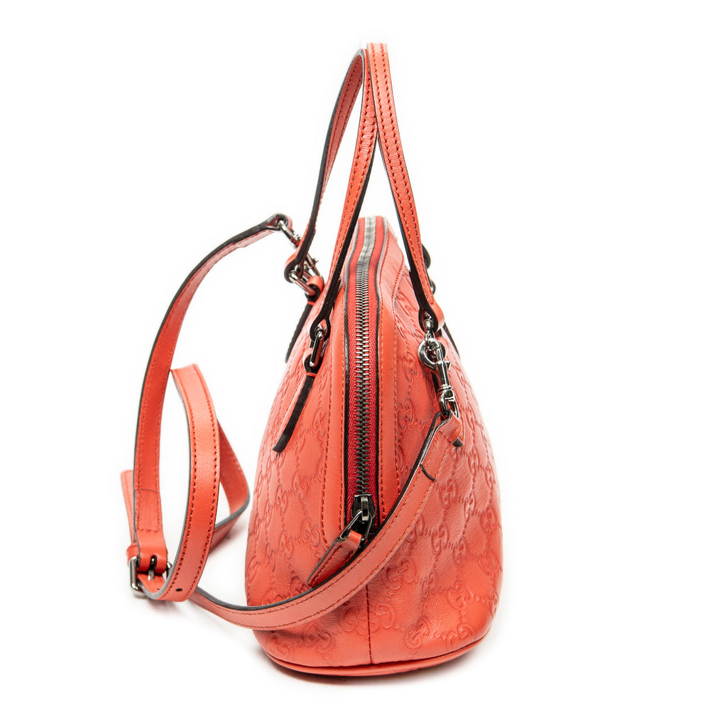 Shoulder Bag Mini Dome Crossbody Red Guccissima Leather