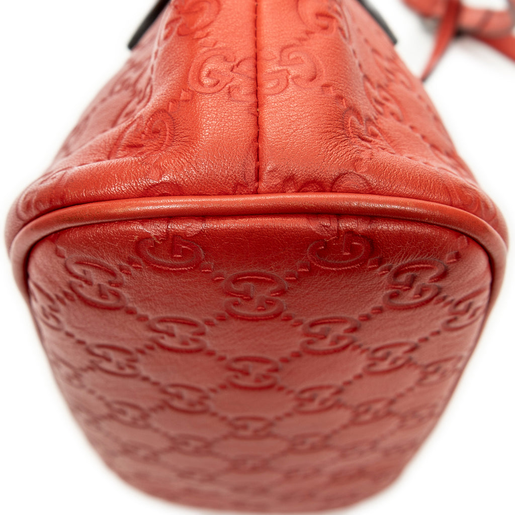 Shoulder Bag Mini Dome Crossbody Red Guccissima Leather