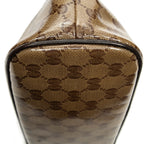 Shoulder Bag Mini Dome Crossbody Beige Crystal Coated Canvas