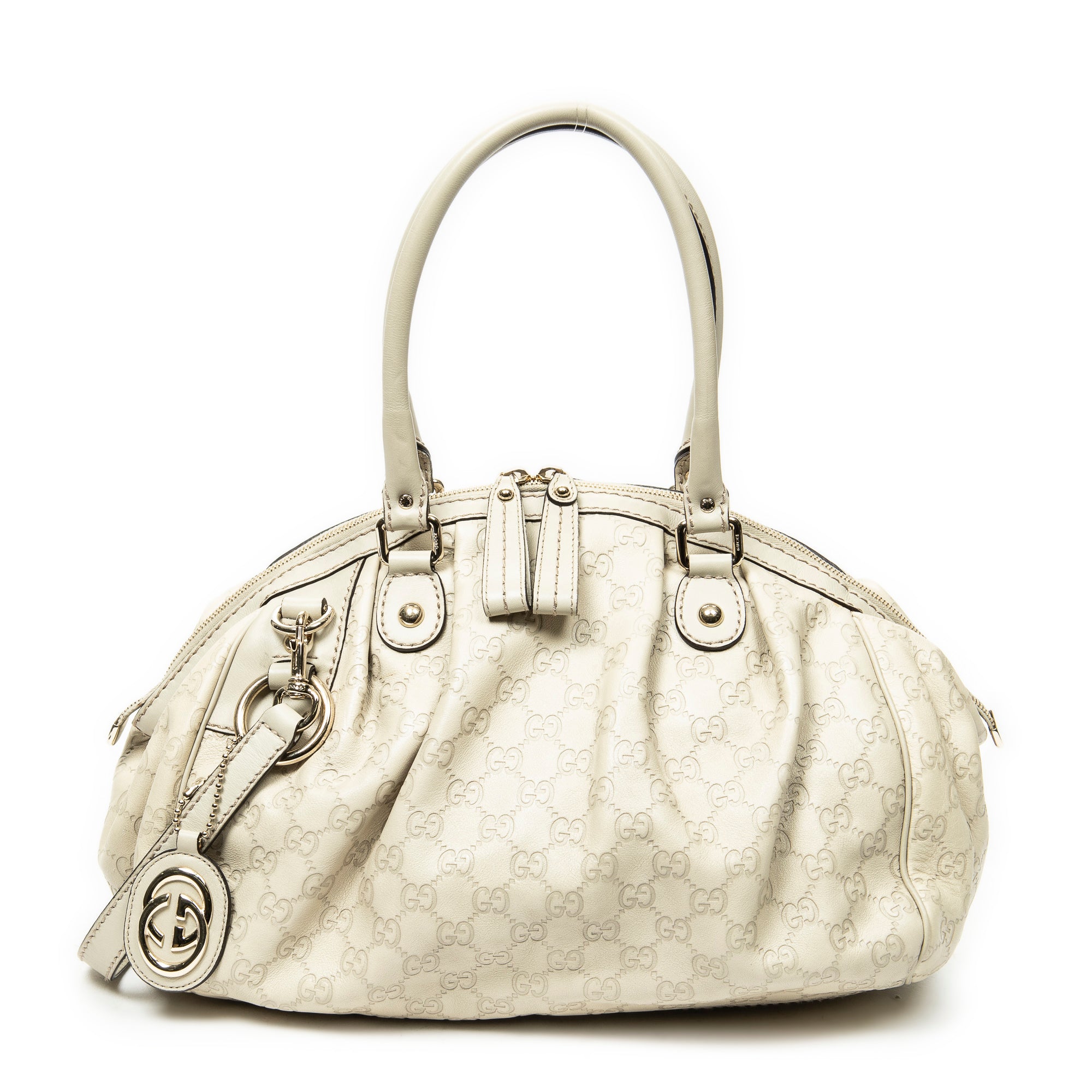 Shoulder Bag Medium Sukey Boston Ivory Guccissima Leather