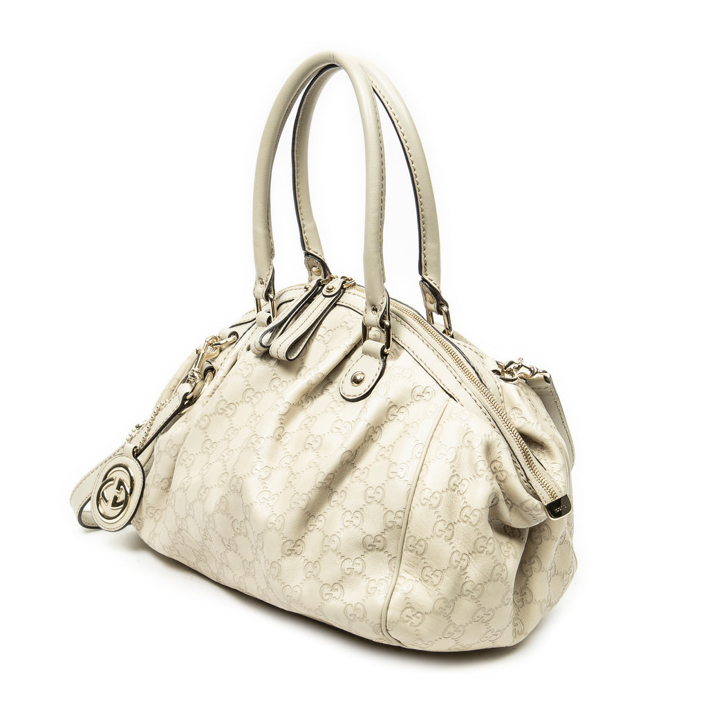 Shoulder Bag Medium Sukey Boston Ivory Guccissima Leather