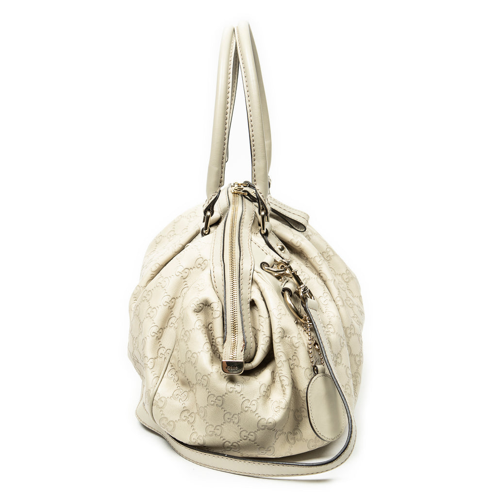 Shoulder Bag Medium Sukey Boston Ivory Guccissima Leather