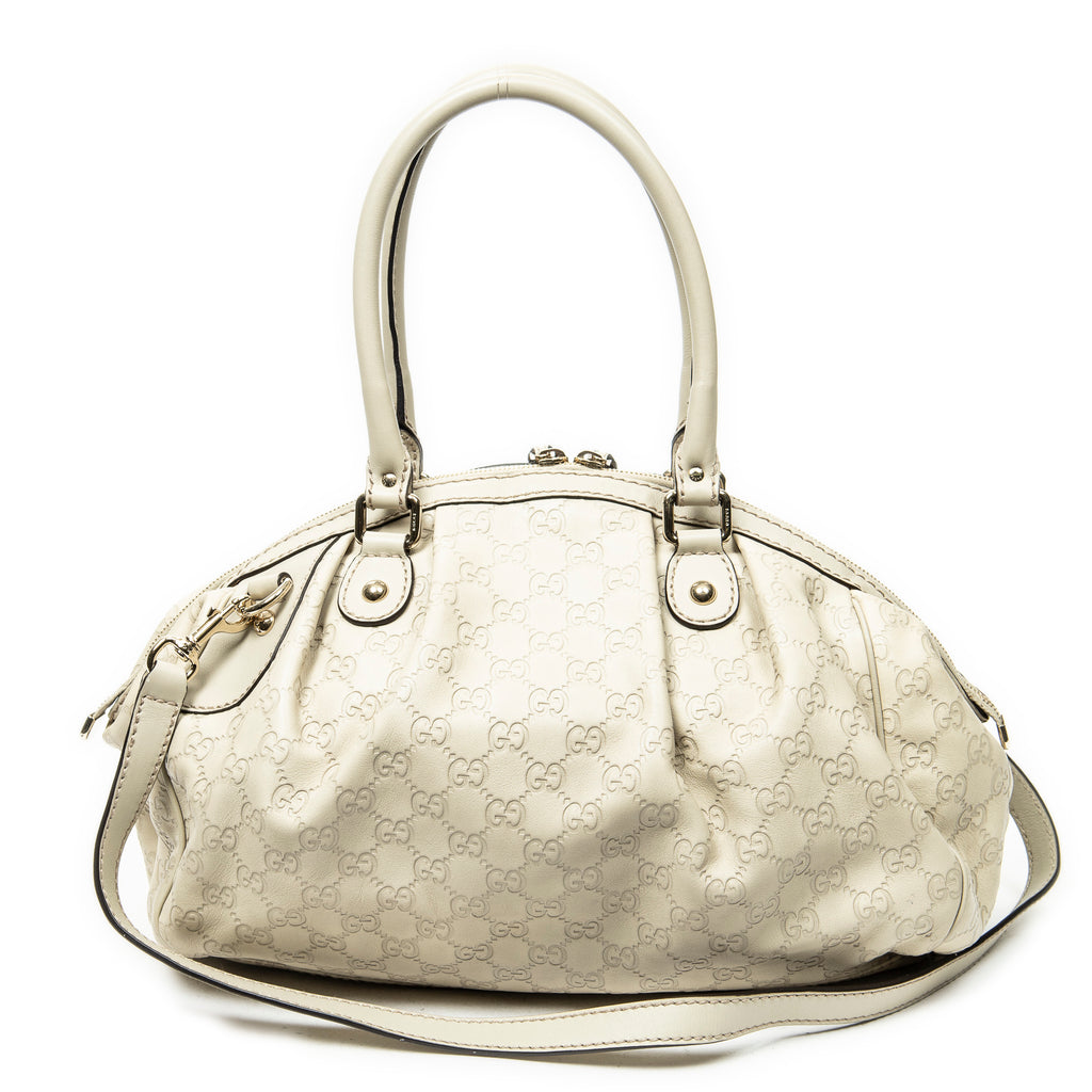 Shoulder Bag Medium Sukey Boston Ivory Guccissima Leather
