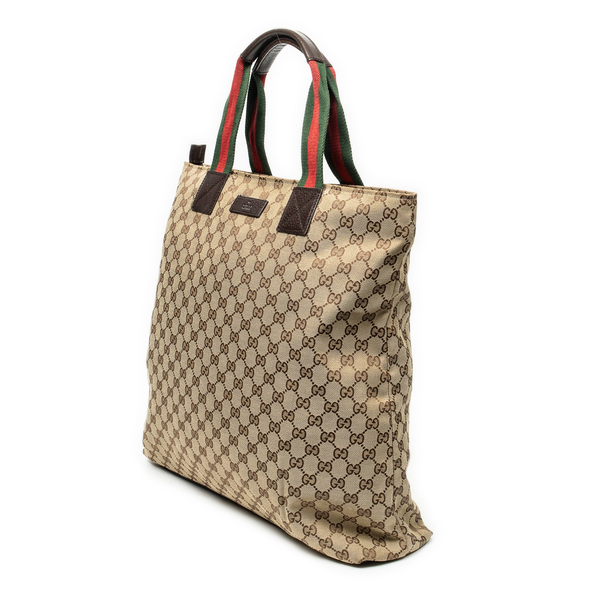 Shoulder Bag Tall Vertical Tote Beige Monogrammed Canvas