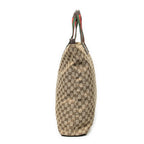 Shoulder Bag Tall Vertical Tote Beige Monogrammed Canvas