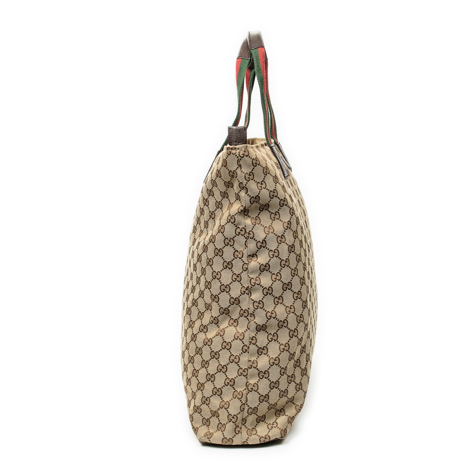 Shoulder Bag Tall Vertical Tote Beige Monogrammed Canvas