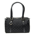 Shoulder Bag Abbey Boston Black Monogrammed Canvas