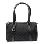 Shoulder Bag Abbey Boston Black Monogrammed Canvas