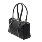 Shoulder Bag Abbey Boston Black Monogrammed Canvas