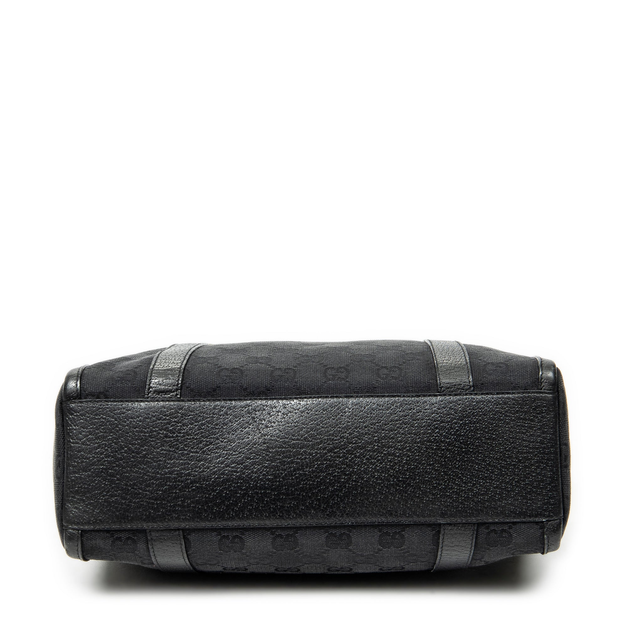 Shoulder Bag Abbey Boston Black Monogrammed Canvas