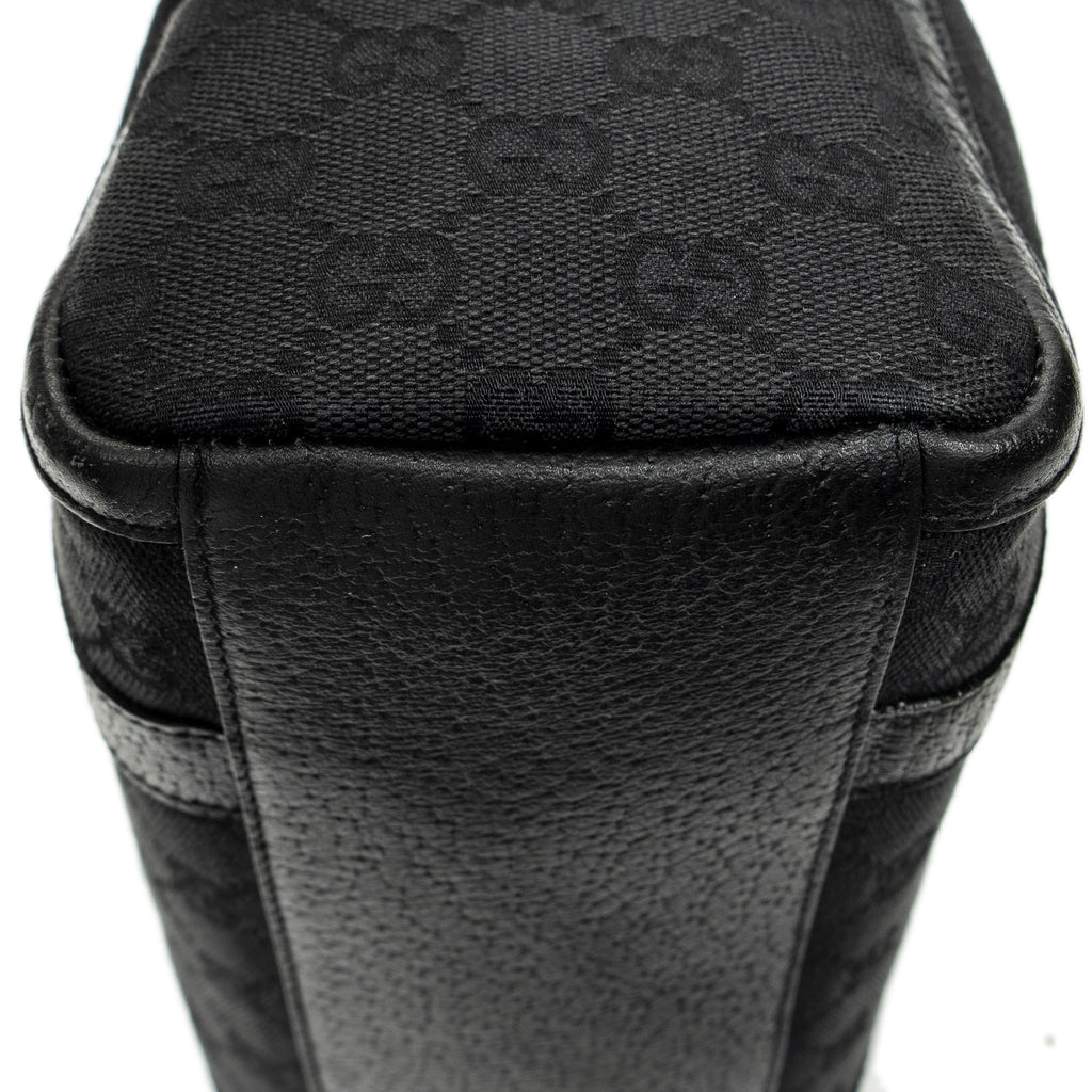 Shoulder Bag Abbey Boston Black Monogrammed Canvas