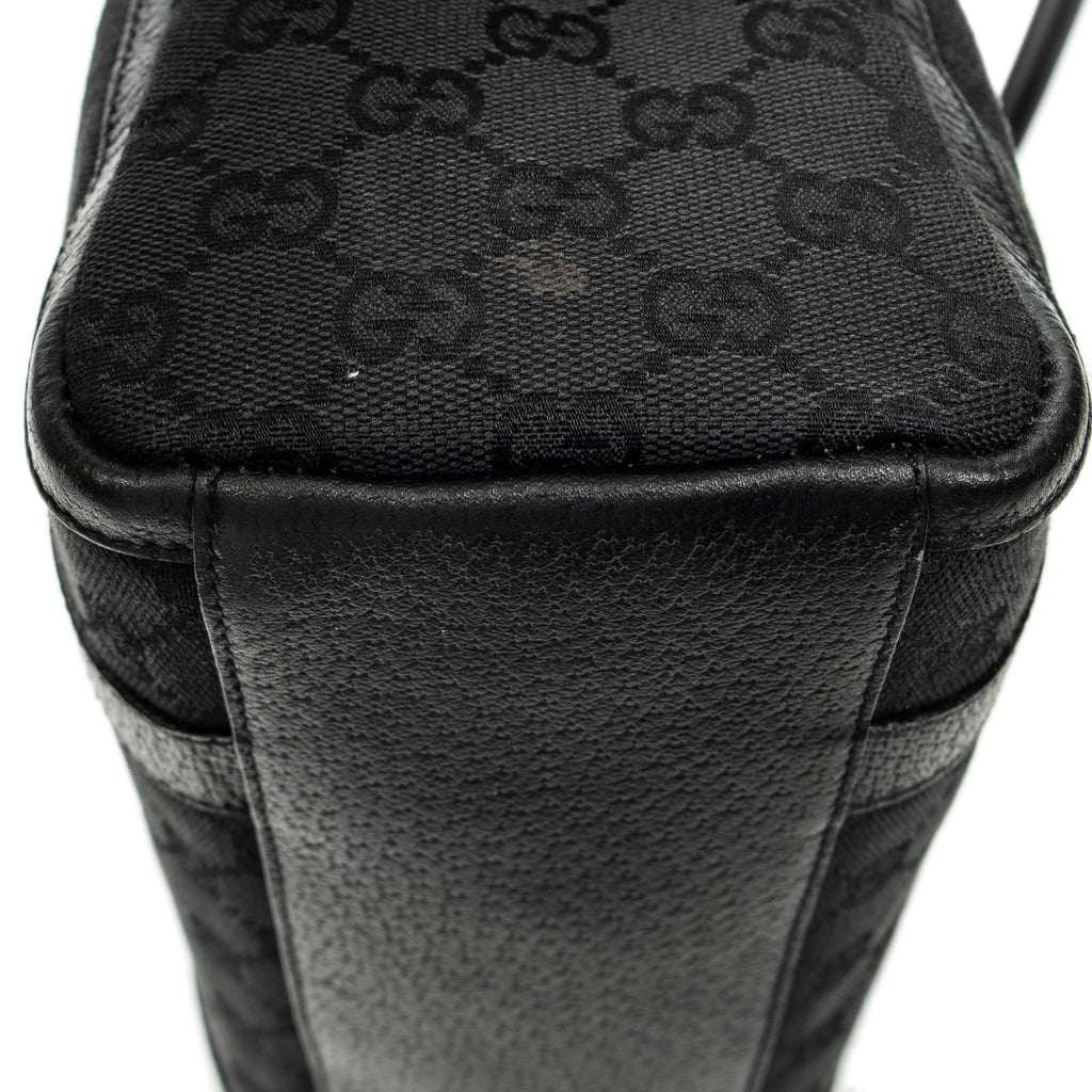 Shoulder Bag Abbey Boston Black Monogrammed Canvas
