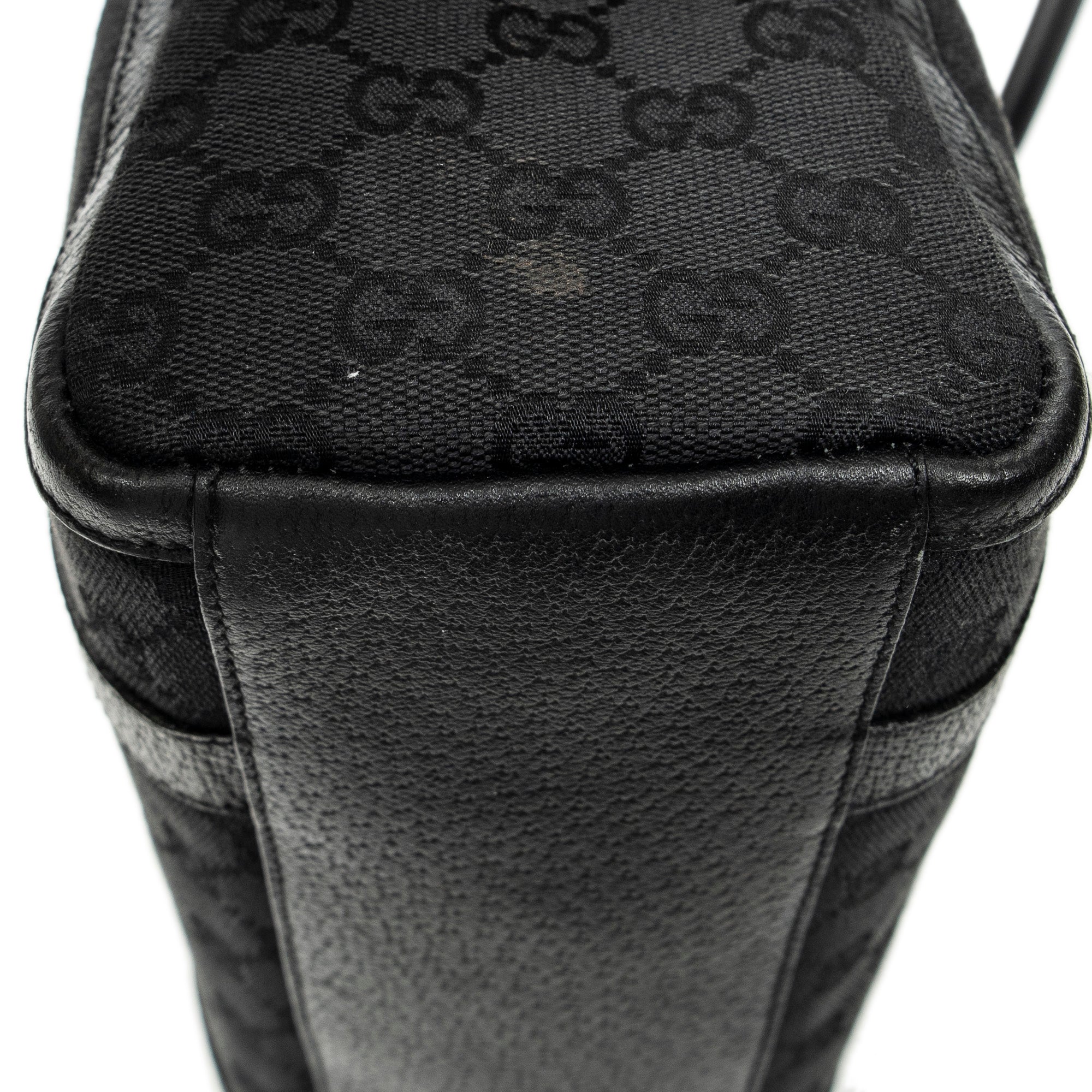 Shoulder Bag Abbey Boston Black Monogrammed Canvas