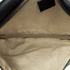 Waist Bag Web Logo Belt Bag Black Grained Calfskin Leather