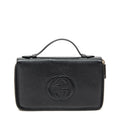Handbag Soho Travel Document Case Black Calfskin Leather