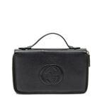 Handbag Soho Travel Document Case Black Calfskin Leather