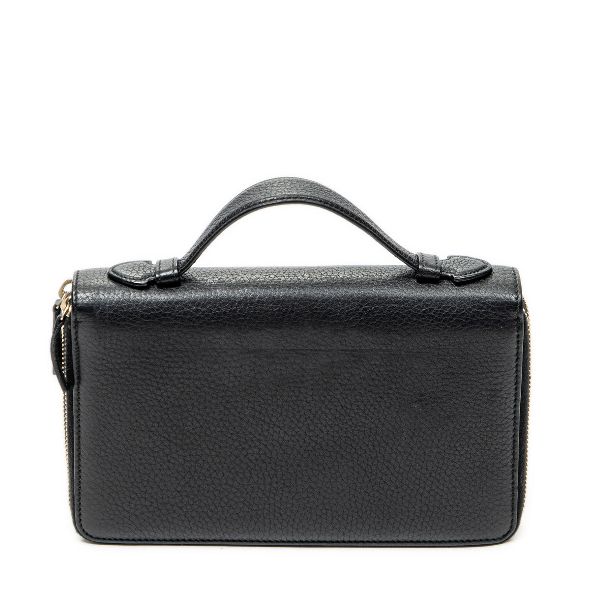 Handbag Soho Travel Document Case Black Calfskin Leather