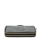 Handbag Soho Travel Document Case Black Calfskin Leather