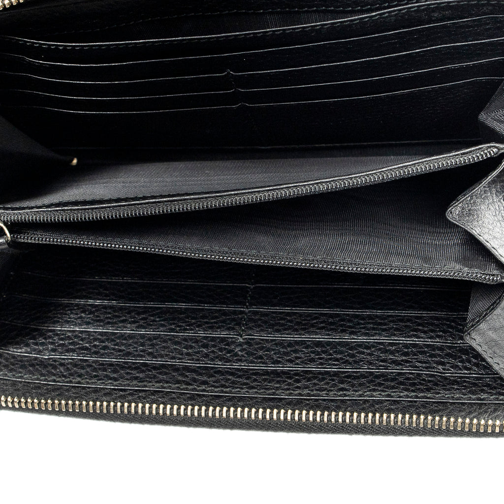 Handbag Soho Travel Document Case Black Calfskin Leather