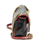 Shoulder Bag Small GG Marmont Flap Black Quilted Calfskin Leather