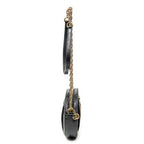 Shoulder Bag Mini Ophidia Round Crossbody Black Suede Leather