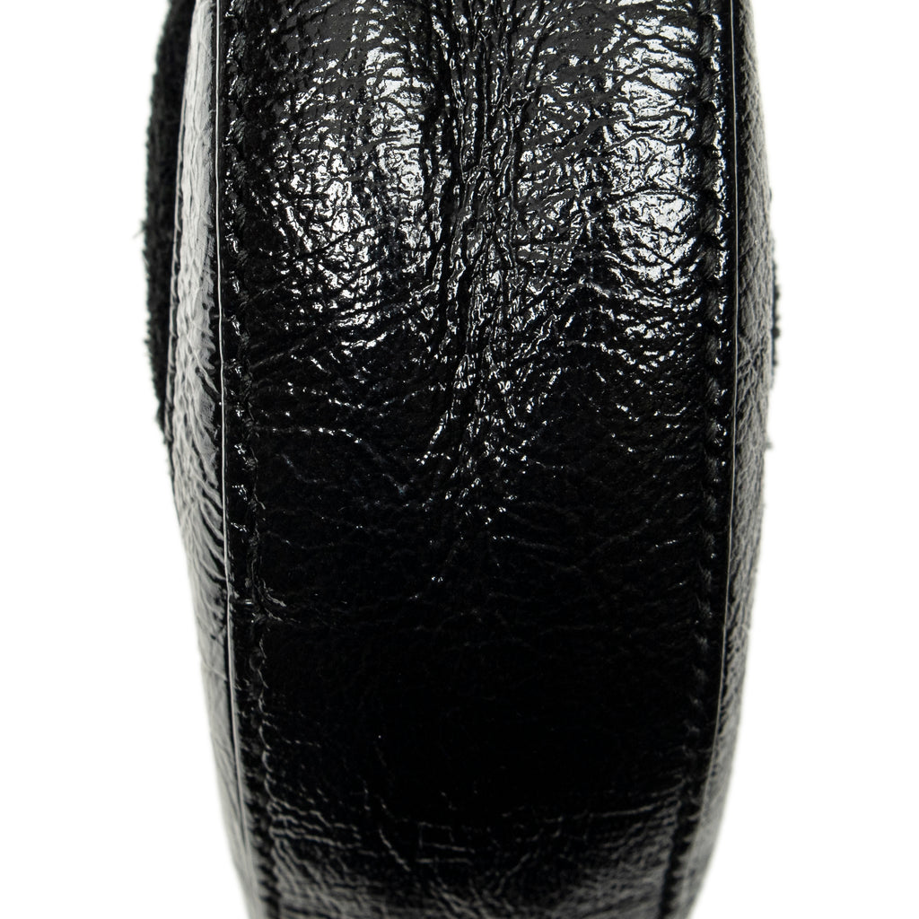 Shoulder Bag Mini Ophidia Round Crossbody Black Suede Leather