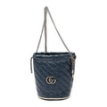 Shoulder Bag GG Marmont Torchon Bucket Bag Navy Quilted Calfskin Leather