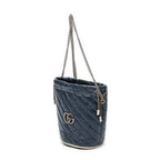 Shoulder Bag GG Marmont Torchon Bucket Bag Navy Quilted Calfskin Leather