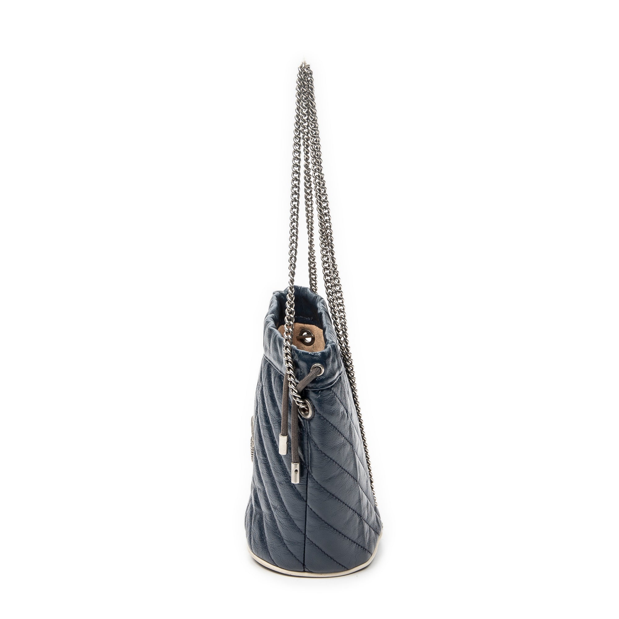 Shoulder Bag GG Marmont Torchon Bucket Bag Navy Quilted Calfskin Leather