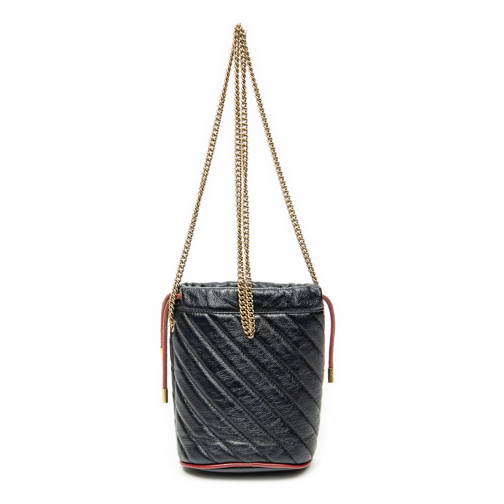 Shoulder Bag GG Marmont Torchon Bucket Bag Black Quilted Calfskin Leather
