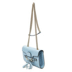 Shoulder Bag Small Emily Chain Bag Blue Microguccissima Leather