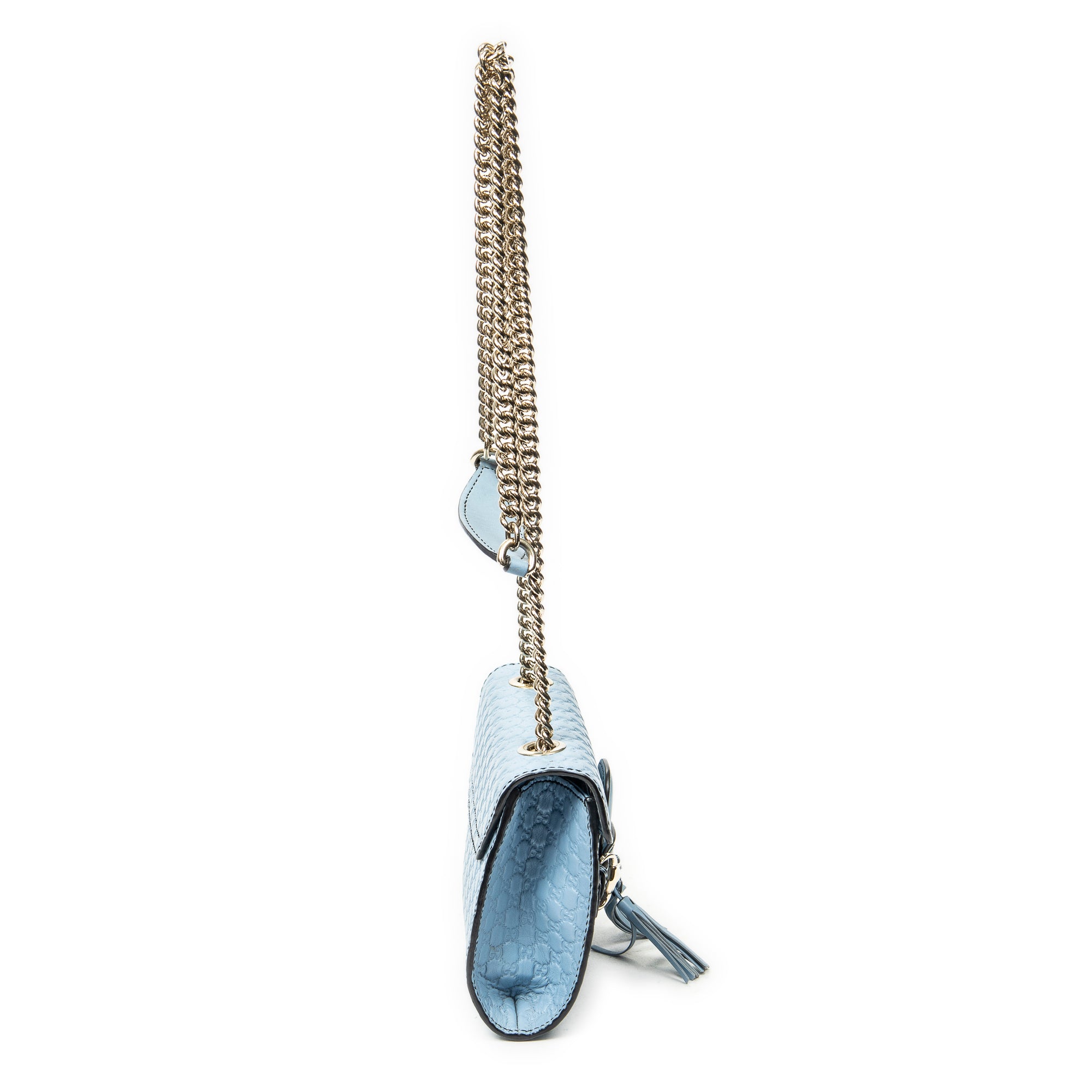 Shoulder Bag Small Emily Chain Bag Blue Microguccissima Leather