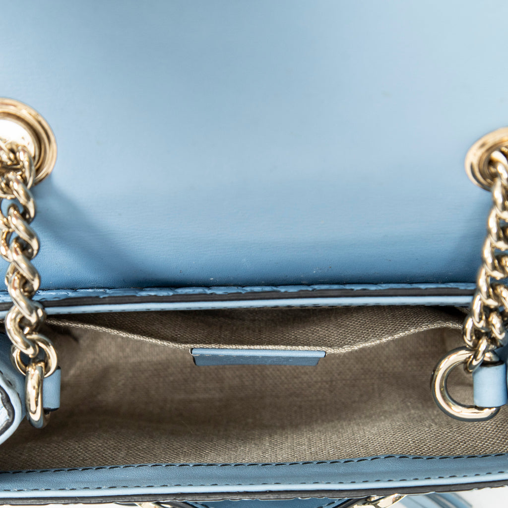 Shoulder Bag Small Emily Chain Bag Blue Microguccissima Leather