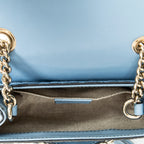 Shoulder Bag Small Emily Chain Bag Blue Microguccissima Leather
