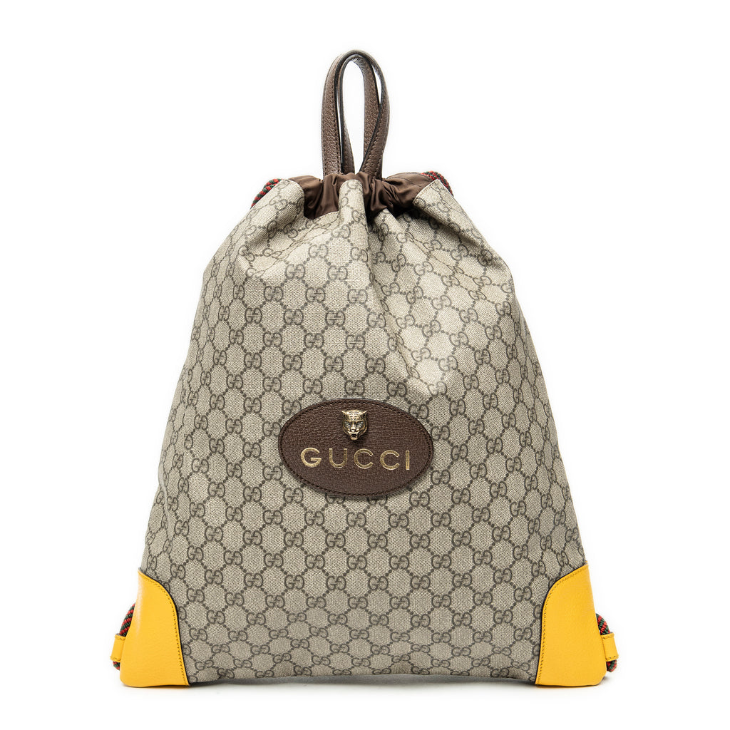 Backpack Web Logo Drawstring Backpack Beige Supreme Coated Canvas
