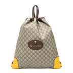 Backpack Web Logo Drawstring Backpack Beige Supreme Coated Canvas