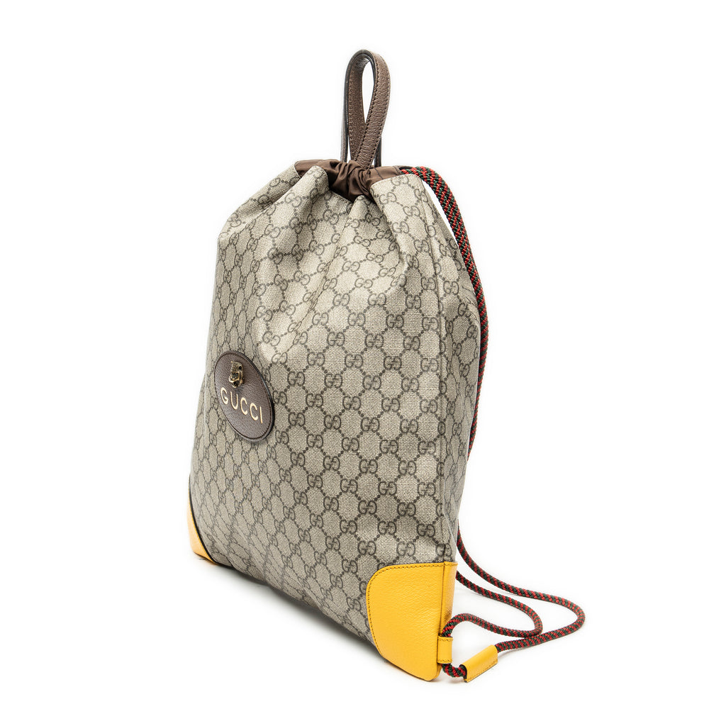Backpack Web Logo Drawstring Backpack Beige Supreme Coated Canvas