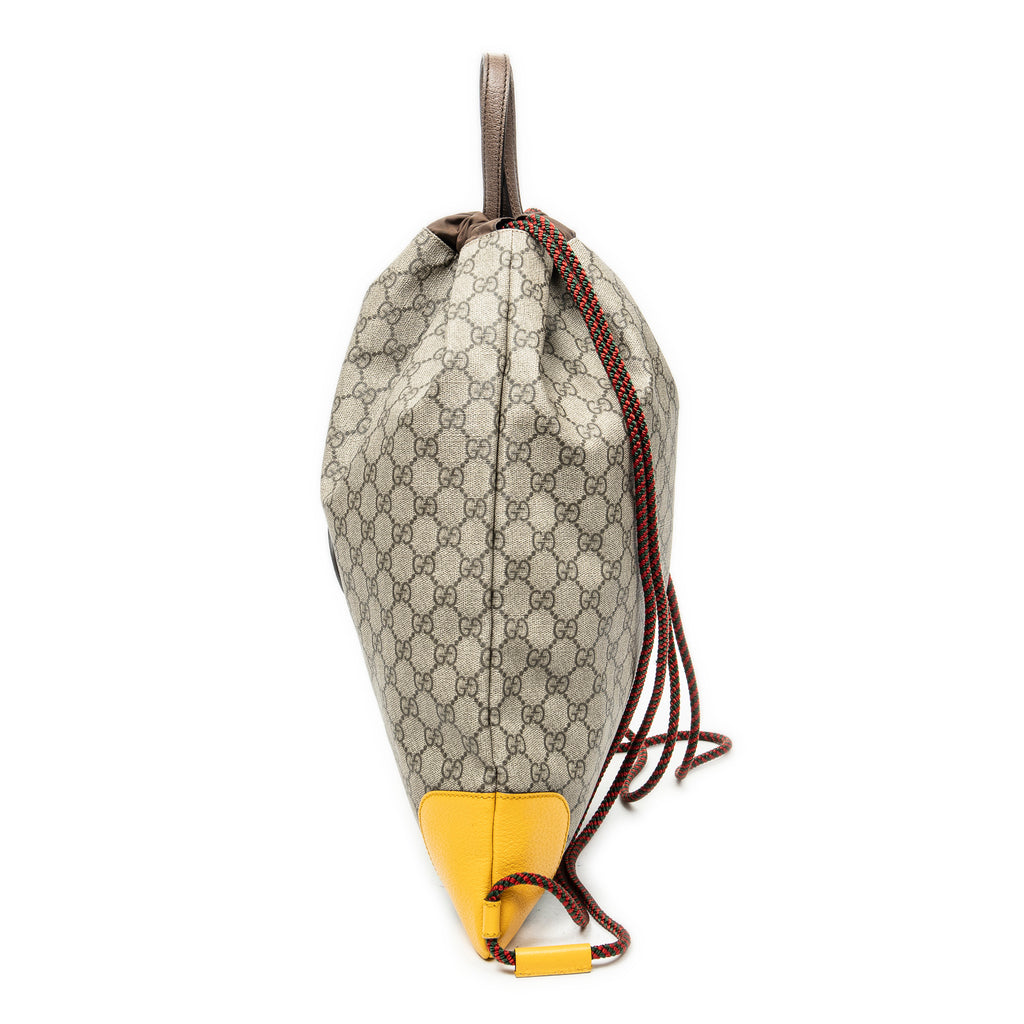 Backpack Web Logo Drawstring Backpack Beige Supreme Coated Canvas
