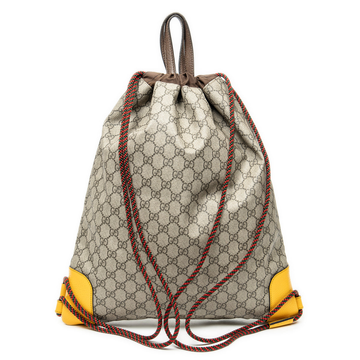 Backpack Web Logo Drawstring Backpack Beige Supreme Coated Canvas