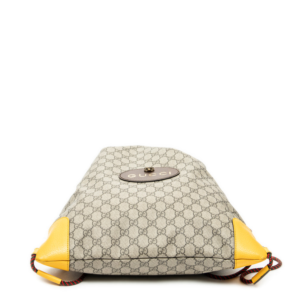 Backpack Web Logo Drawstring Backpack Beige Supreme Coated Canvas