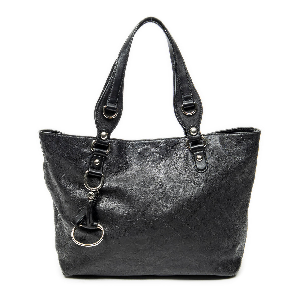 Shoulder Bag Icon Bit Tote Black Guccissima Leather