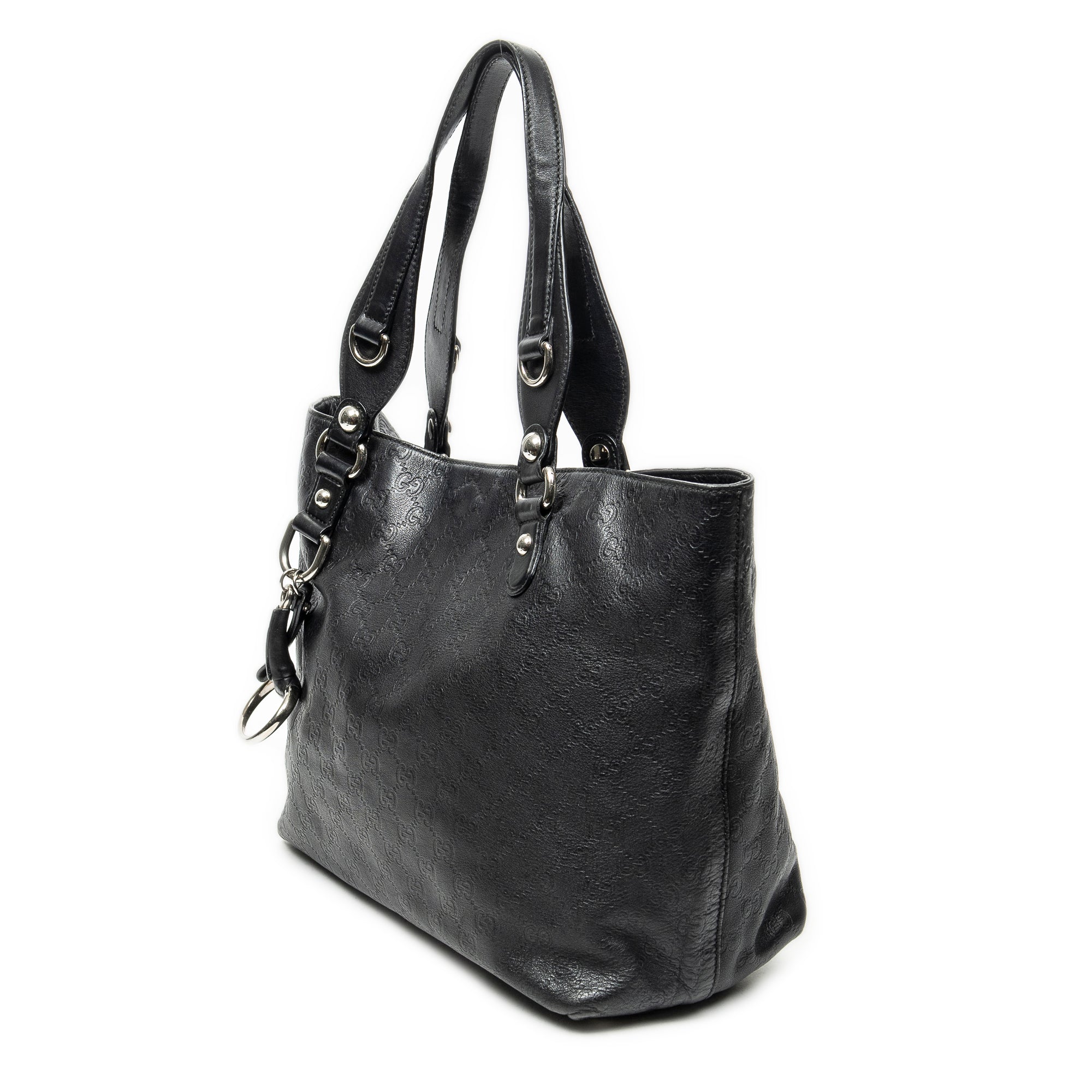 Shoulder Bag Icon Bit Tote Black Guccissima Leather