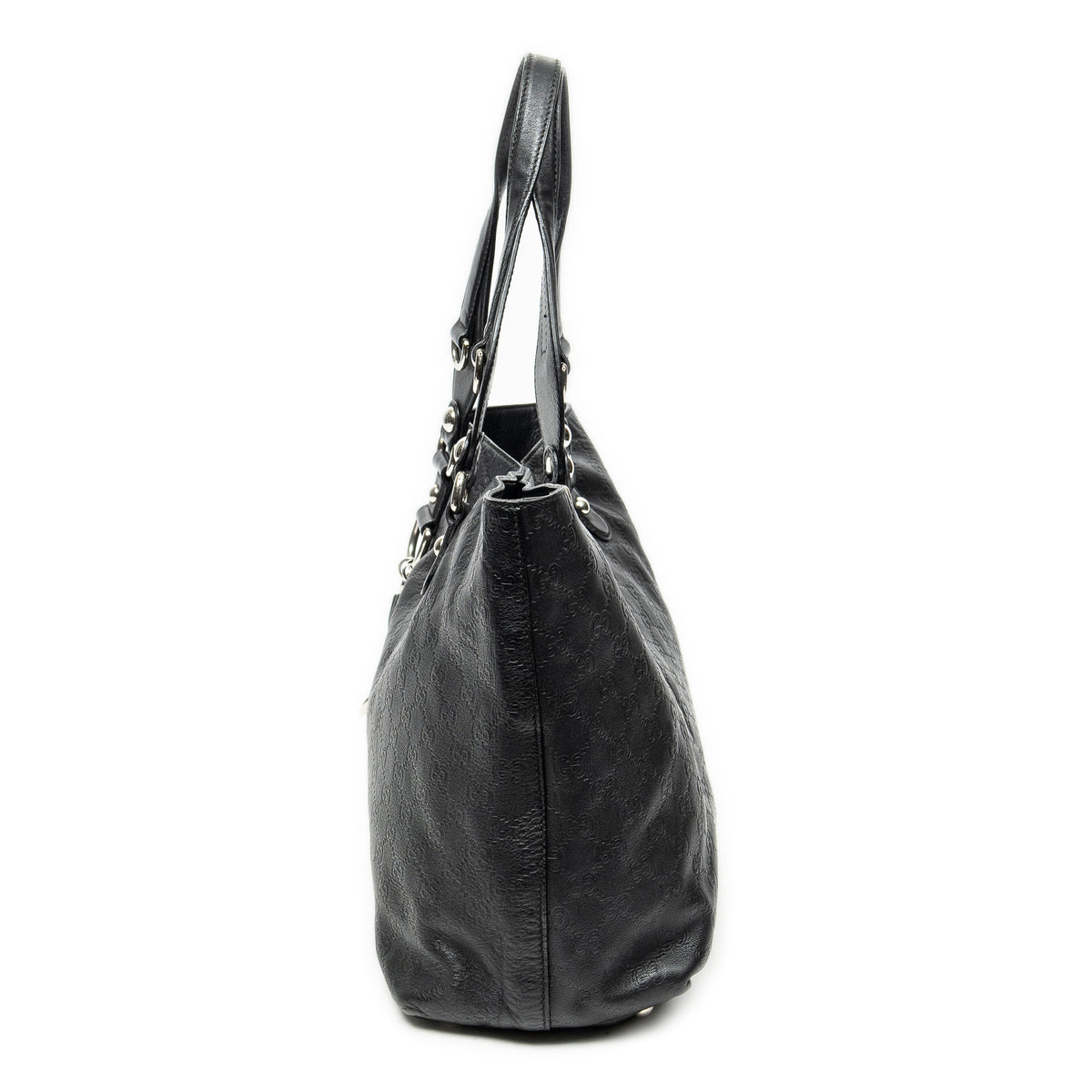 Shoulder Bag Icon Bit Tote Black Guccissima Leather