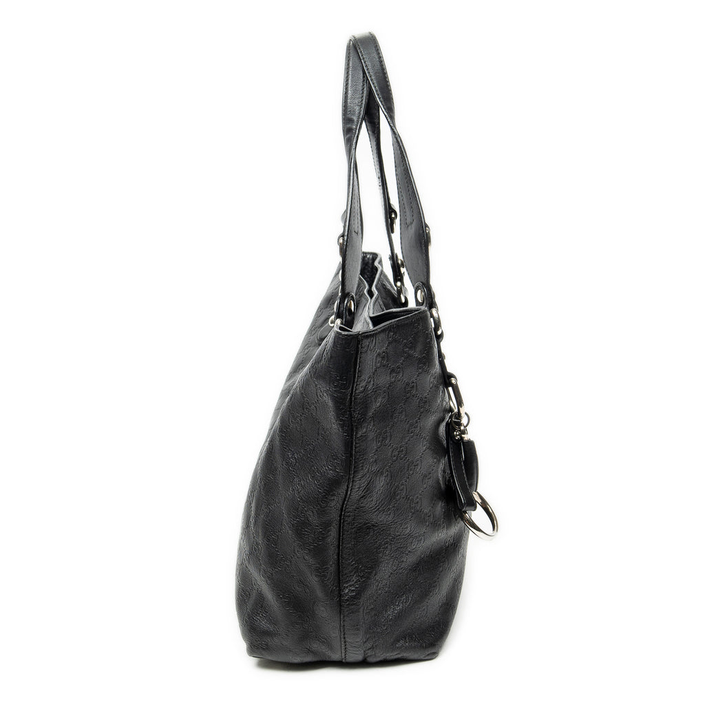 Shoulder Bag Icon Bit Tote Black Guccissima Leather
