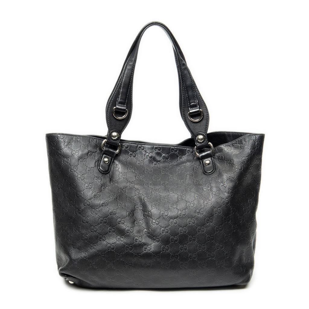 Shoulder Bag Icon Bit Tote Black Guccissima Leather