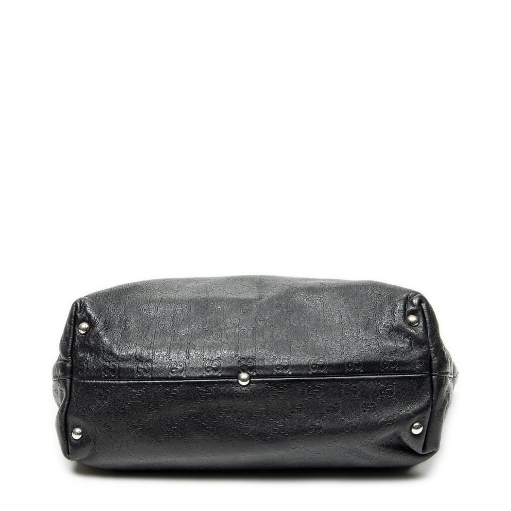 Shoulder Bag Icon Bit Tote Black Guccissima Leather