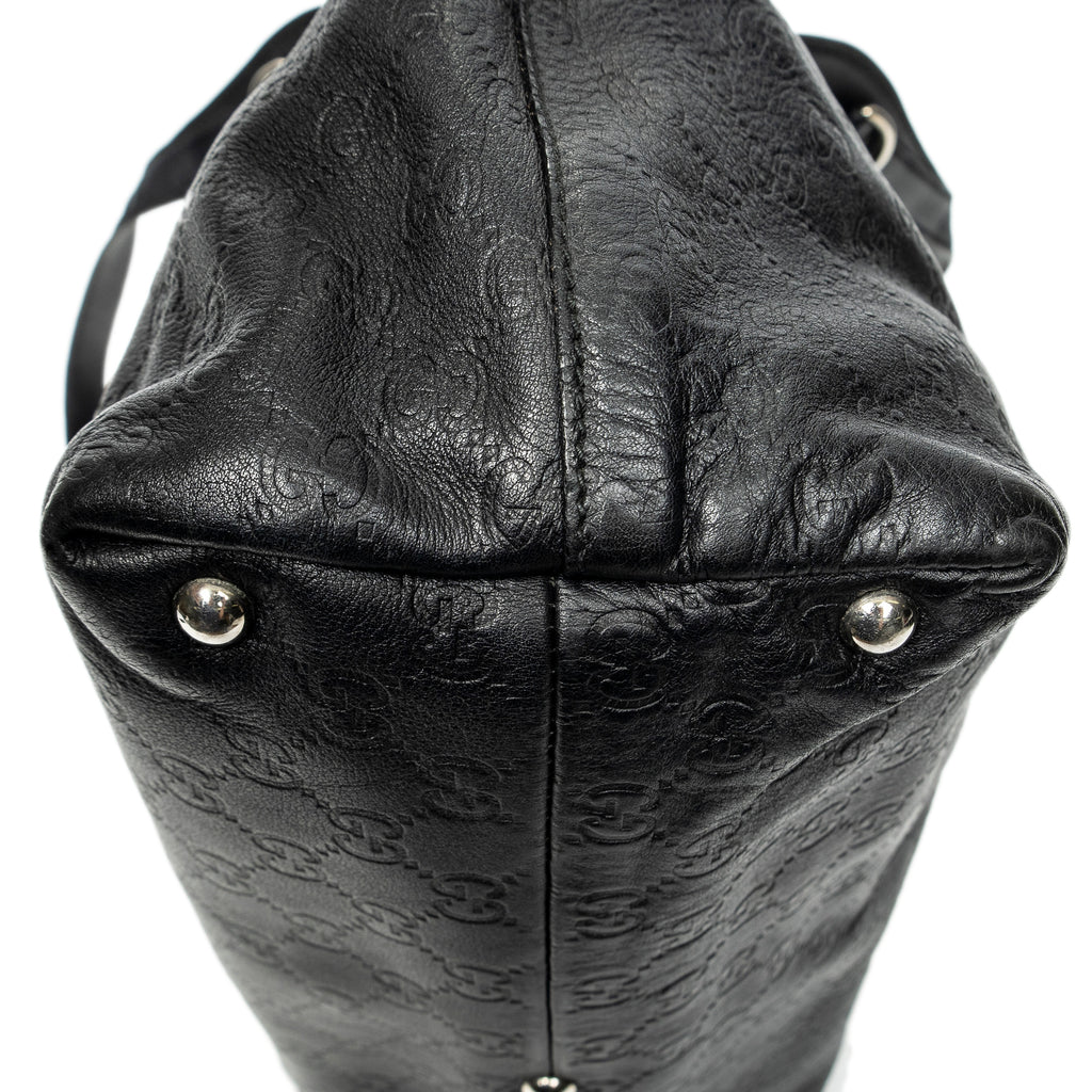 Shoulder Bag Icon Bit Tote Black Guccissima Leather