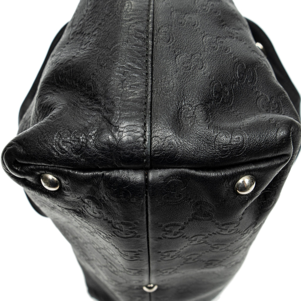 Shoulder Bag Icon Bit Tote Black Guccissima Leather