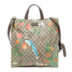 Shoulder Bag Vertical Shopping Tote Beige Tian Supreme Coated Canvas
